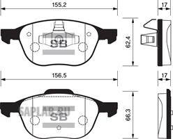Купить запчасть SANGSIN - SP1260 Колодки тормозные FORD FOCUS II 04-/III 10-/MAZDA 3 03-/VOLVO S40 04- передние SP1260