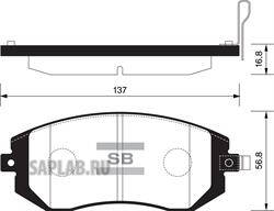 Купить запчасть SANGSIN - SP1367 Колодки тормозные SUBARU FORESTER 01-/IMPREZA 01-/LEGACY 98- передние SP1367