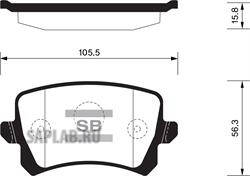 Купить запчасть SANGSIN - SP2263 Колодки тормозные VOLKSWAGEN TOURAN 03/CADDY/G5/G6 задние SP2263