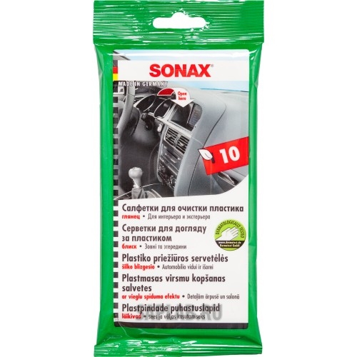 Купить запчасть SONAX - 415100 SONAX Салфетки для очистки пластика 1уп.х10шт