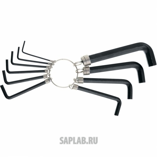 Купить запчасть SPARTA - 112665 Набор ключей имбусовых HEX, 1,5–10 мм, CrV, 10шт.,оксидированные, на кольце// SPARTA