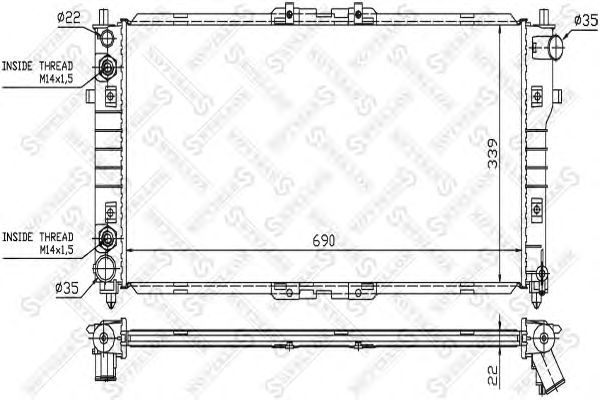 Купить запчасть STELLOX - 1025858SX Радиатор охлаждения  1025858SX