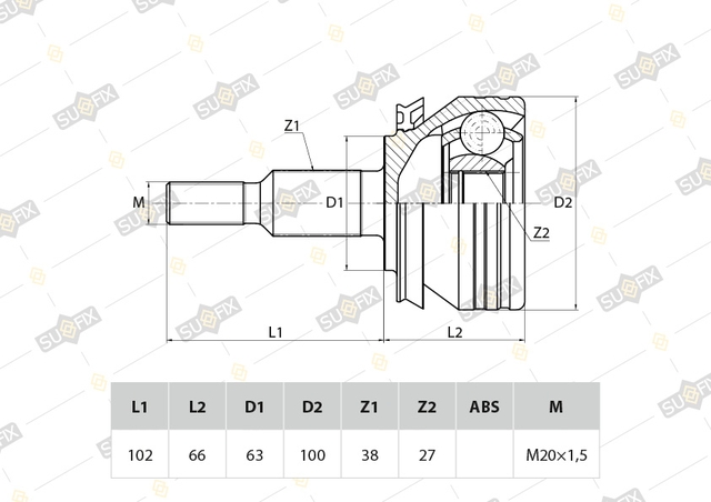 Купить запчасть SUFIX - ST1116 ШРУС наружный LCV перед прав/лев VW Transporter 5 1.9TD-2.0D 03>