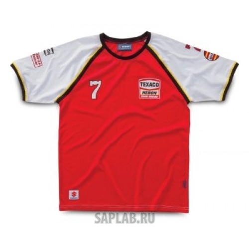 Купить запчасть SUZUKI - 990F0FBST100S Мужская футболка Suzuki Barry Sheene 7 Men’s T-Shirt, red and white, артикул 990F0FBST100S