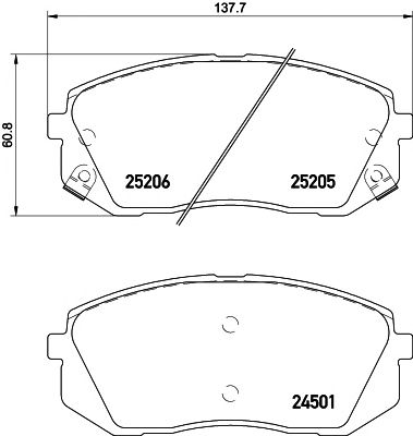 Купить запчасть Textar - 2520501 Колодки тормозные дисковые с противошумной пластиной Q+ перед KIA SPORTAGE (SL) 2.0 CVVT 06.2010 - 12.2013 <=> HYUNDAI ix35 (LM, EL, ELH) 2.0 CVVT 08.2009 - 