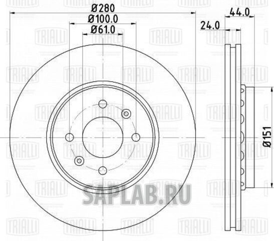 Купить запчасть TRIALLI - DF095105 Диск торм. перед. для ам Renault Megane II (02-) d280 (DF 095105)