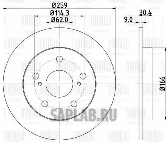 Купить запчасть TRIALLI - DF190121 Диск торм. зад. для ам Toyota Corolla (07-) d259 (DF 190121)