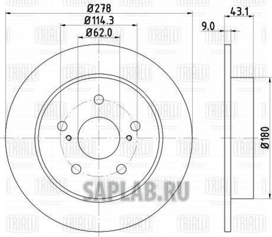 Купить запчасть TRIALLI - DF240104 Диск торм. зад. для ам Suzuki SX4 (06-) (DF 240104)