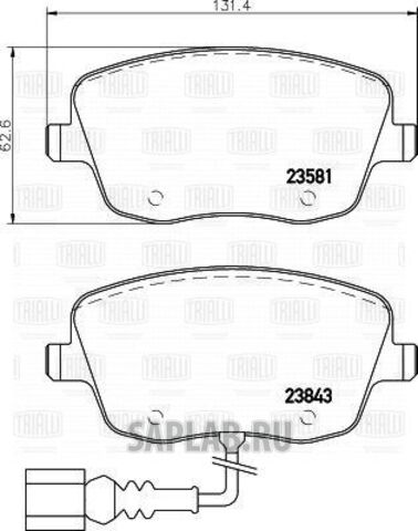 Купить запчасть TRIALLI - PF4383 Колодки тормозные диск. перед. Skoda Fabia (07-),Roomster (06-),Volkswagen Polo (05-) (PF 4383)