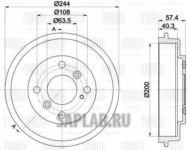 Купить запчасть TRIALLI - TF217390 Барабан торм. для ам Ford Fiesta VI (08-) d200 (TF 217390)