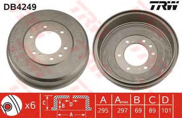 Купить запчасть TRW - DB4249 Барабан тормозной NISSAN PATHFINDER II (R50) 3.3 V6 4WD 03.1998 - 10.2000 <=> NISSAN PATHFINDER II (R50) 3.3 V6 4WD 09.1997 - 12.2004