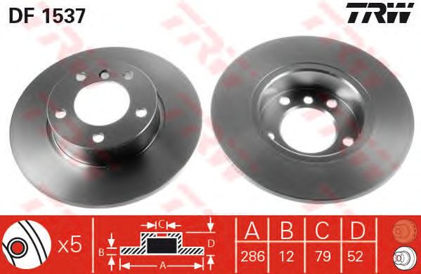 Купить запчасть TRW - DF1537 Диск тормозной перед BMW 3 (E36) 316 i 07.1993 - 02.1998 <=> BMW 3 (E36) 318 i 12.1990 - 10.1993