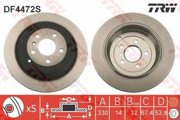 Купить запчасть TRW - DF4472S Диск тормозной зад MERCEDES BENZ M-CLASS 2005 >>, R-CLASS 2006 >>MERCEDES BENZ M-CLASS 2005 >>, R-CLASS 2006 >>