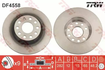 Купить запчасть TRW - DF4558 Диск тормозной задний VW PASSAT (3C_, 36_) DF4558