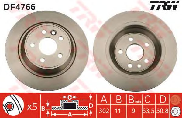 Купить запчасть TRW - DF4766 Диск тормозной задний FORD MONDEO IV DF4766