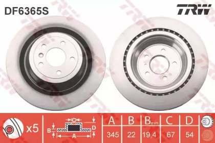 Купить запчасть TRW - DF6365S Диск тормозной задний MERCEDES W166, X166 4-matic DF6365S