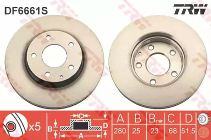 Купить запчасть TRW - DF6661S Диск тормозной передний MAZDA 3 (BM) 13- (280мм) DF6661S