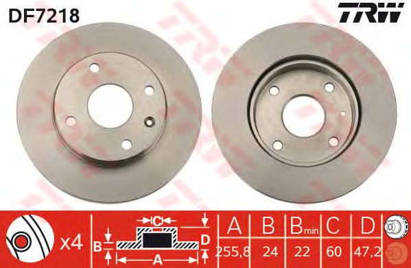 Купить запчасть TRW - DF7218 Диск тормозной передний CHEVROLET LACETTI DF7218