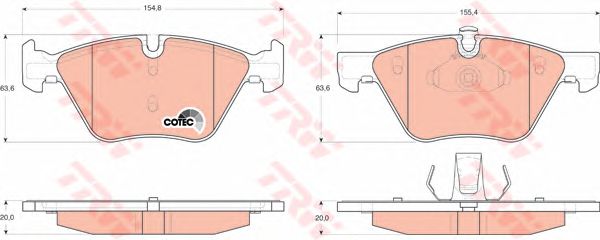 Купить запчасть TRW - GDB1559 Колодки передние BMW 3 E90, 5 E60, X1 E84, Z4 E89 GDB1559