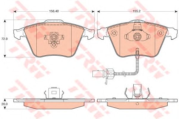 Купить запчасть TRW - GDB1617 Колодки тормозные дисковые перед AUDI A4 2001 >>, A6 2004 >>, A6 Allroad 2006 >>, A8 2002 - 2010AUDI A4 2004 - 2009, A6 2004 - 2011, A6 Allroad 2006 >>, A8 2002 - 2010