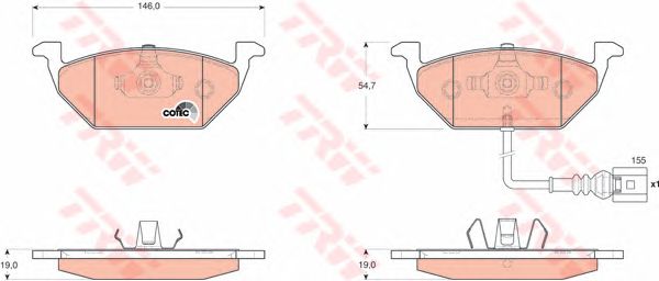 Купить запчасть TRW - GDB1658 Колодки передние SKODA OCTAVIA (1Z_), VW GOLF IV-VI GDB1658