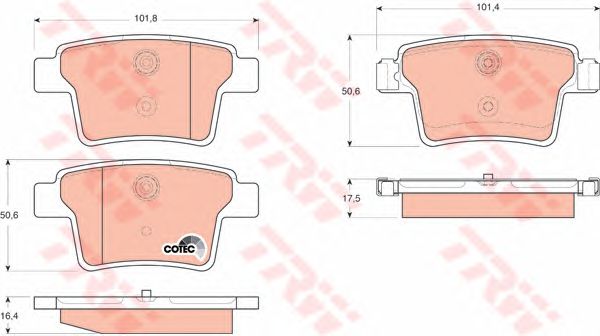 Купить запчасть TRW - GDB1665 Колодки тормозные дисковые зад FORD MONDEO III Saloon (B4Y) 2.0 16V 10.2000 - 03.2007 <=> FORD MONDEO III Saloon (B4Y) 1.8 16V 10.2000 - 03.2007