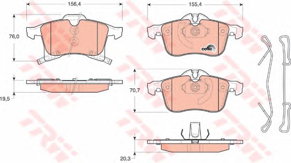 Купить запчасть TRW - GDB1668 Колодки передние OPEL ASTRA H GDB1668