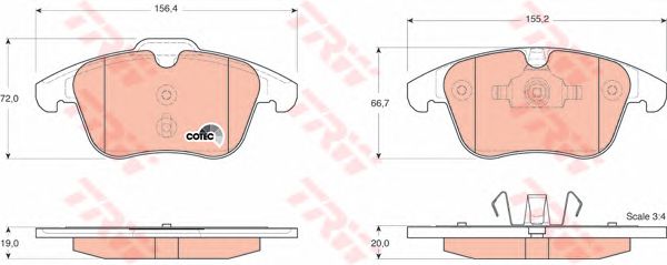 Купить запчасть TRW - GDB1683 Колодки передние FORD GALAXY, MONDEO IV, VOLVO S60 II, S80 II GDB1683