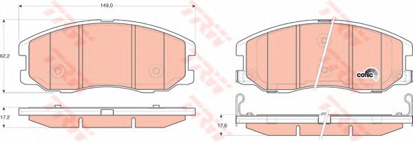 Купить запчасть TRW - GDB1715 Колодки передние CHEVROLET CAPTIVA, OPEL ANTARA GDB1715