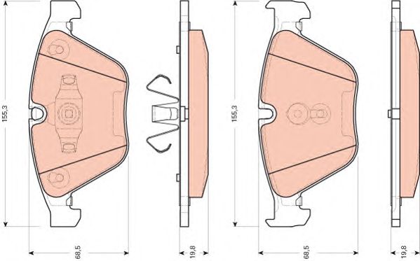 Купить запчасть TRW - GDB1729 Колодки передние BMW 3 E90, X1 E84 GDB1729