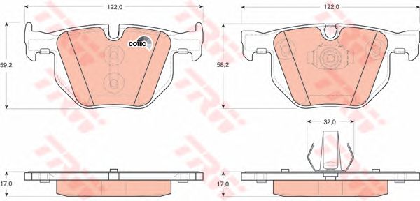 Купить запчасть TRW - GDB1730 Колодки задние BMW X5 (E70), X6 (E71, E72) GDB1730