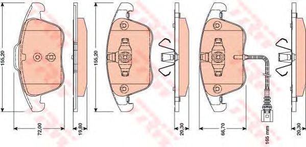 Купить запчасть TRW - GDB1762 Колодки тормозные дисковые перед VOLKSWAGEN TIGUAN 2007 >>AUDI Q3 2011 >>