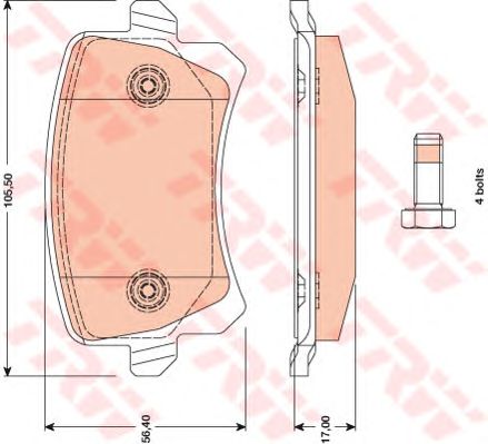 Купить запчасть TRW - GDB1763 Колодки задние AUDI A6 (C6), Q3 (8U), VW PASSAT (36_, 3C_), TIGUAN GDB1763