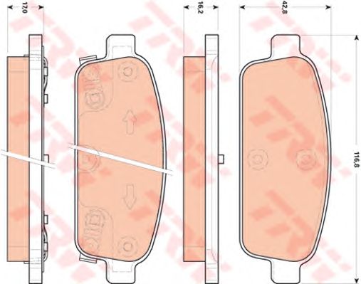 Купить запчасть TRW - GDB1844 Колодки задние CHEVROLET CRUZE (J30_), ORLANDO, OPEL ASTRA J , MOKKA GDB1844