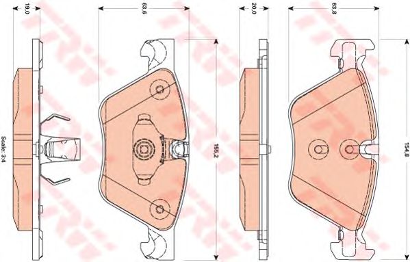 Купить запчасть TRW - GDB1882 Колодки тормозные дисковые перед BMW 5 (F10) 520 i 10.2010 - 10.2016 <=> BMW 5 (F10) 528 i 10.2010 - 10.2016