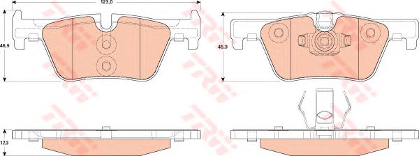 Купить запчасть TRW - GDB1919 Колодки задние BMW 1 (F20, F21), 3 (F30, F31, F34, F35), 4 (F32) GDB1919