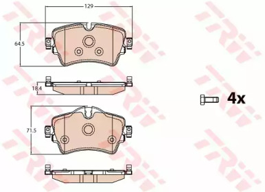 Купить запчасть TRW - GDB2087 Колодки передние BMW 2 (F45) 9/14-, MINI COOPER S (F55) 7/14-  GDB2087