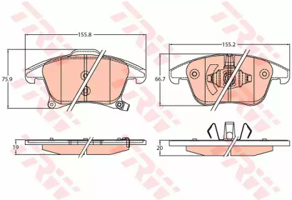 Купить запчасть TRW - GDB2092 Колодки передние FORD MONDEO V, S-MAX, GALAXY 2014- GDB2092