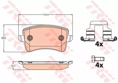 Купить запчасть TRW - GDB2107 Колодки задние AUDI A4 (B8), Q5 (8R) GDB2107