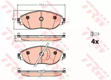 Купить запчасть TRW - GDB2114 Колодки передние VW GOLF VII, PASSAT (3G), TIGUAN II, SKODA OCTAVIA (5E) GDB2114