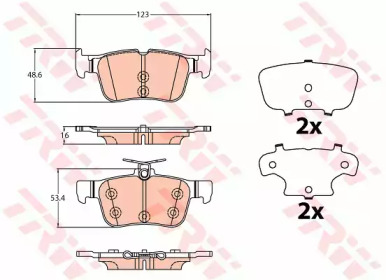 Купить запчасть TRW - GDB2133 Колодки задние FORD MONDEO V, S-MAX, GALAXY 2015- GDB2133