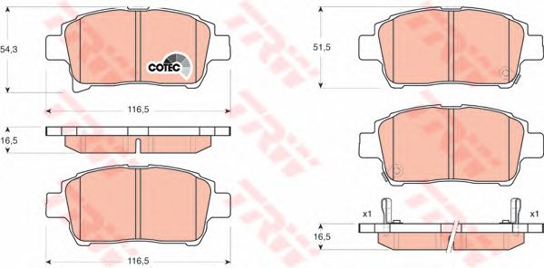 Купить запчасть TRW - GDB3317 Колодки тормозные дисковые перед TOYOTA COROLLA Saloon (_E12_) 1.6 VVT-i (ZZE121_) 10.2001 - 07.2007 <=> TOYOTA COROLLA (_E12_) 1.6 VVT-i (ZZE121_) 01.2002 - 12.2006