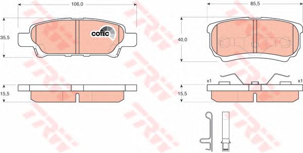 Купить запчасть TRW - GDB3341 Колодки тормозные дисковые зад MITSUBISHI AIRTREK 2002 - 2006, LANCER 2003 >>, LANCER SPORTBACK 2008 >>, LANCER VI 1995 - 2003, OUTLANDER I 2003 >>, OUTLANDER II 2006 >>CHRYSLER SEBRING 2007 - 2010