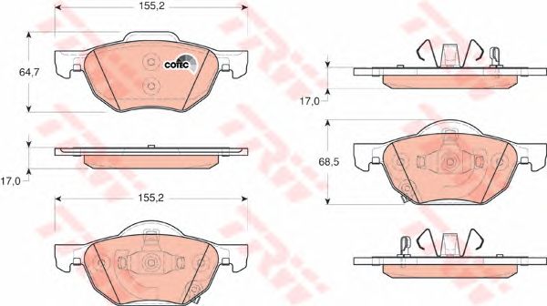 Купить запчасть TRW - GDB3355 Колодки передние HONDA ACCORD VII GDB3355