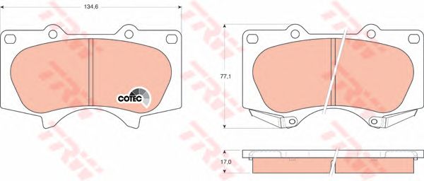 Купить запчасть TRW - GDB3364 Колодки передние TOYOTA LAND CRUISER 120, PRADO 150, MITSUBISHI PAJERO IV GDB3364