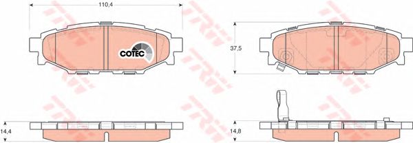 Купить запчасть TRW - GDB3373 Колодки задние SUBARU FORESTER, IMPREZA, LEGACY, OUTBACK GDB3373