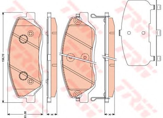 Купить запчасть TRW - GDB3418 Колодки передние HYUNDAI SANTA FE I-III, KIA SORENTO II, SSANYONG ACTYON II GDB3418