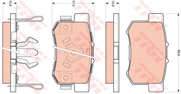 Купить запчасть TRW - GDB3438 Колодки тормозные дисковые зад HONDA ACCORD VIII (CU) 2.4 i (CU2) 07.2008 - 06.2015 <=> HONDA CR-V II (RD_) 2.0 (RD4) 09.2001 - 03.2007