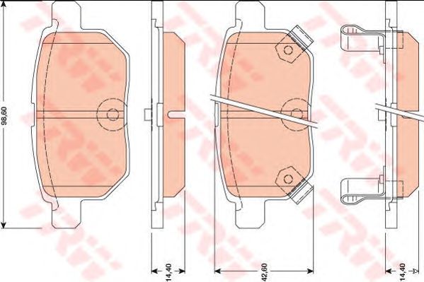 Купить запчасть TRW - GDB3454 Колодки задние TOYOTA AURIS, COROLLA (E15, E18) GDB3454