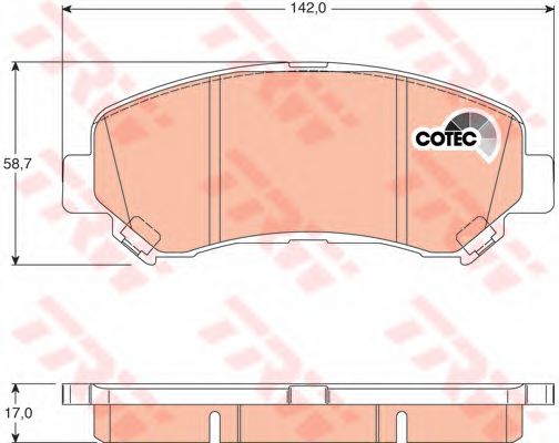 Купить запчасть TRW - GDB3467 Колодки передние NISSAN QASHQAI, X-TRAIL (T31) GDB3467